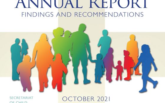 This is the cover of the October 2021 report on the implementation of the U.S. Conference of Catholic Bishops' "Charter for the Protection of Children and Young People," released Nov. 9, 2021, by the USCCB, the Secretariat of Child and Youth Protection an