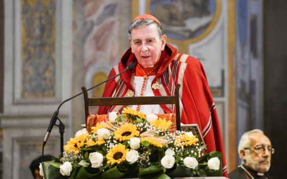 Cardinal Kurt Koch, president of the Pontifical Council for Promoting Christian Unity, is pictured during an ecumenical service at the Basilica of St. Bartholomew in Rome April 25, 2021. (CNS photo/Paolo Galosi, KNA)