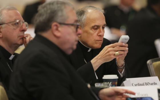 Cardinal Daniel DiNardo of Galveston-Houston prepares to vote June 16 during the U.S. Conference of Catholic Bishops' spring plenary assembly in Orlando, Florida. (OSV News/Bob Roller)