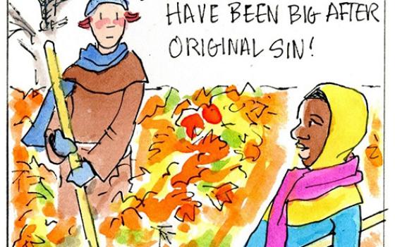 Francis, the comic strip: What was the first fall like in the Garden of Eden?