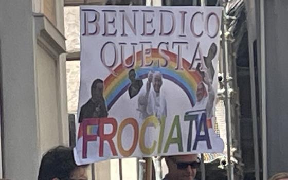Participants in Rome's 2024 LGBTQ Pride parade actively protest Pope Francis' recent gay slurs on June 16, 2024 (Christopher White) 