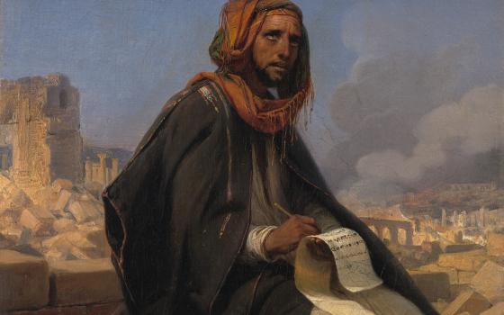 "Jeremiah on the Ruins of Jerusalem" by Horace Vernet, 1844. (Artvee)