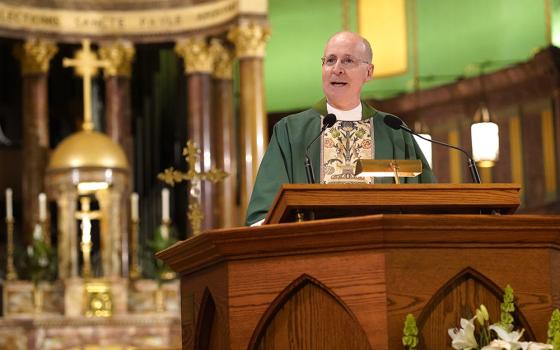 Jesuit Fr. James Martin delivers the homily during the closing Mass for the Outreach LGBTQ Catholic Ministry Conference at the Church of St. Paul the Apostle in New York City, on June 18, 2023. (OSV News/Gregory A. Shemitz)