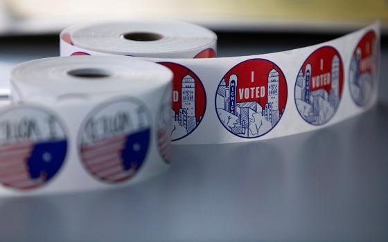 "I Voted" stickers are seen Sept. 24, 2020, in Ann Arbor, Michigan. (OSV News/Reuters/Emily Elconin)