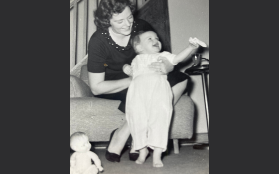 The author's mother, Dolores, and the author are pictured the fall of 1957 (Courtesy of Valerie Schultz)