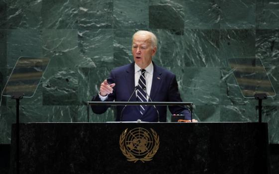 U.S. President Joe Biden delivers his final address to the 79th United Nations General Assembly at U.N. headquarters in New York City Sept. 24, 2024. (OSV News photo//Mike Segar, Reuters)