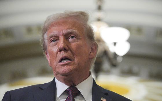 U.S. President-elect Donald Trump speaks after a meeting with Republicans in Congress at the U.S. Capitol building in Washington Jan. 8, 2025. (OSV News/Reuters file/Jeenah Moon)