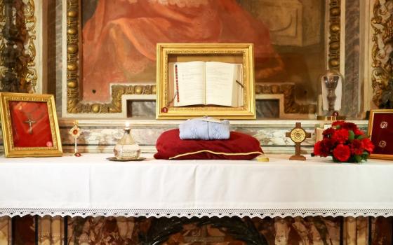 Relics seen on altar.