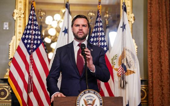 U.S. Vice President JD Vance speaks during the swearing in ceremony of CIA Director John Ratcliffe Jan. 23, 2025. (OSV News/Reuters/Nathan Howard)