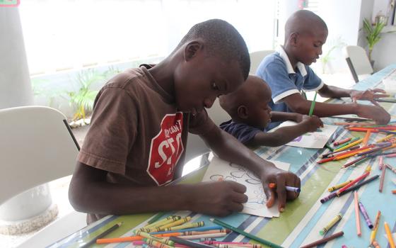 Children are pictured at Santa Teresita del Niño Jesús, a church-run shelter for potentially trafficked children and unaccompanied minors trying to cross the Haiti-Dominican Republic border. (GSR photo/Chris Herlinger)