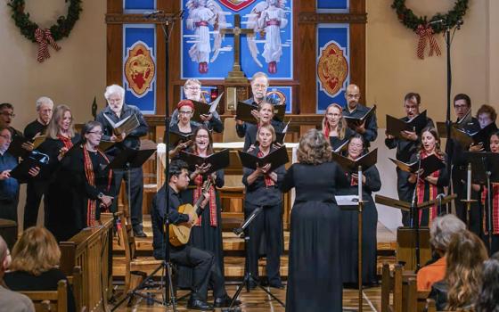 The Jouyssance Early Music Ensemble performs "Convidando esta la noche," the closing song for "Spirit Child." (NCR screenshot/YouTube/Matthew Ian Welch)