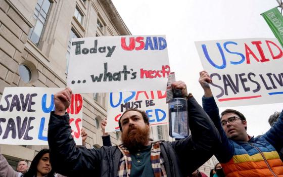 Protest supporting USAID