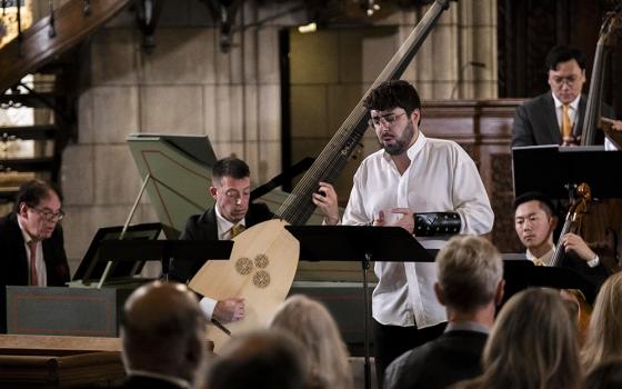 Victor Bento performs as S. Adriano (countertenor) in "Sweet Chains" on Oct. 19, 2024, at St. Vincent Ferrer Church in New York City. (Courtesy of David Thompson Fairchild)