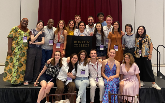 Global Citizenship Fellows met virtually for nine months, then in person at the International Association of Jesuit Universities 2022 Assembly Aug. 3-6 at Boston College. The cohort included 31 students from 19 institutions in 16 countries. (Channing Lee)