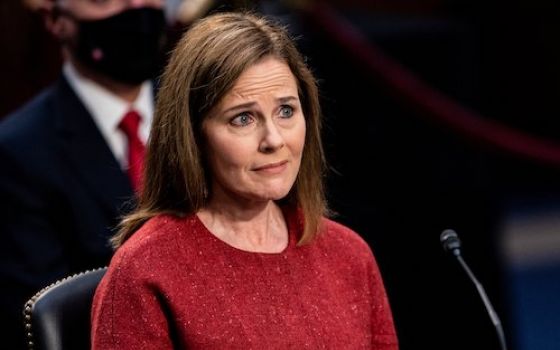 Judge Amy Coney Barrett of the U.S. Court of Appeals for the 7th Circuit, President Donald Trump's nominee for the U.S. Supreme Court, speaks during the second day of her confirmation hearing before the Senate Judiciary Committee on Capitol Hill in Washin