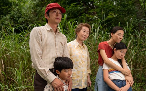 From left, Steven Yeun, Alan S. Kim, Yuh-Jung Youn, Yeri Han and Noel Cho in "Minari" (Courtesy of A24/Josh Ethan Johnson)