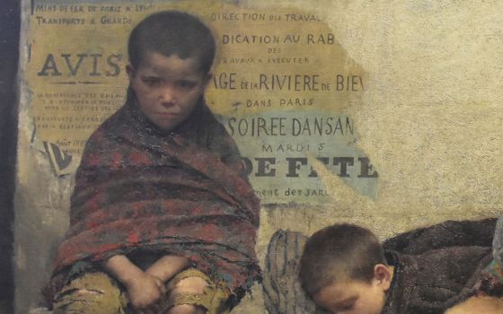 Detail from "Homeless," an 1883 painting by Fernand Pelez (Wikimedia Commons)