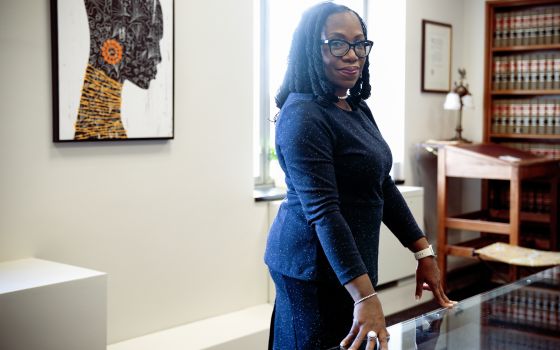 Ketanji Brown Jackson, a U.S. Circuit judge on the U.S. Court of Appeals for the District of Columbia Circuit, poses for a portrait Feb. 18 in her office conference room at the court in Washington. (AP/Jacquelyn Martin)