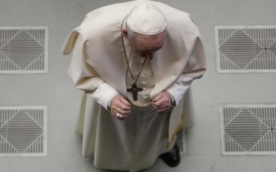 Pope Francis meets faithful during his weekly general audience at the Vatican, Wednesday, Jan. 19, 2022. (AP Photo/Andrew Medichini)